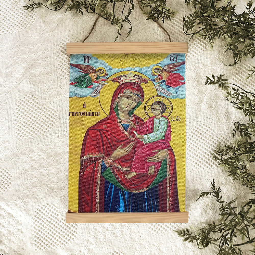 Virgin Mary And Jesus Virgin Mary Hanging Canvas Wall Art - Catholic Hanging Canvas Wall Art - Religious Gift - Christian Wall Art Decor