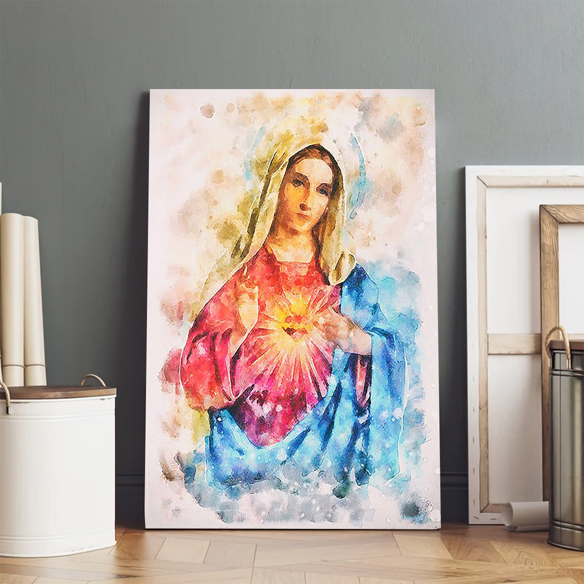 Virgin Mary Canvas Wall Art 1 - Catholic Canvas Wall Art - Religious Gift - Christian Wall Art Decor