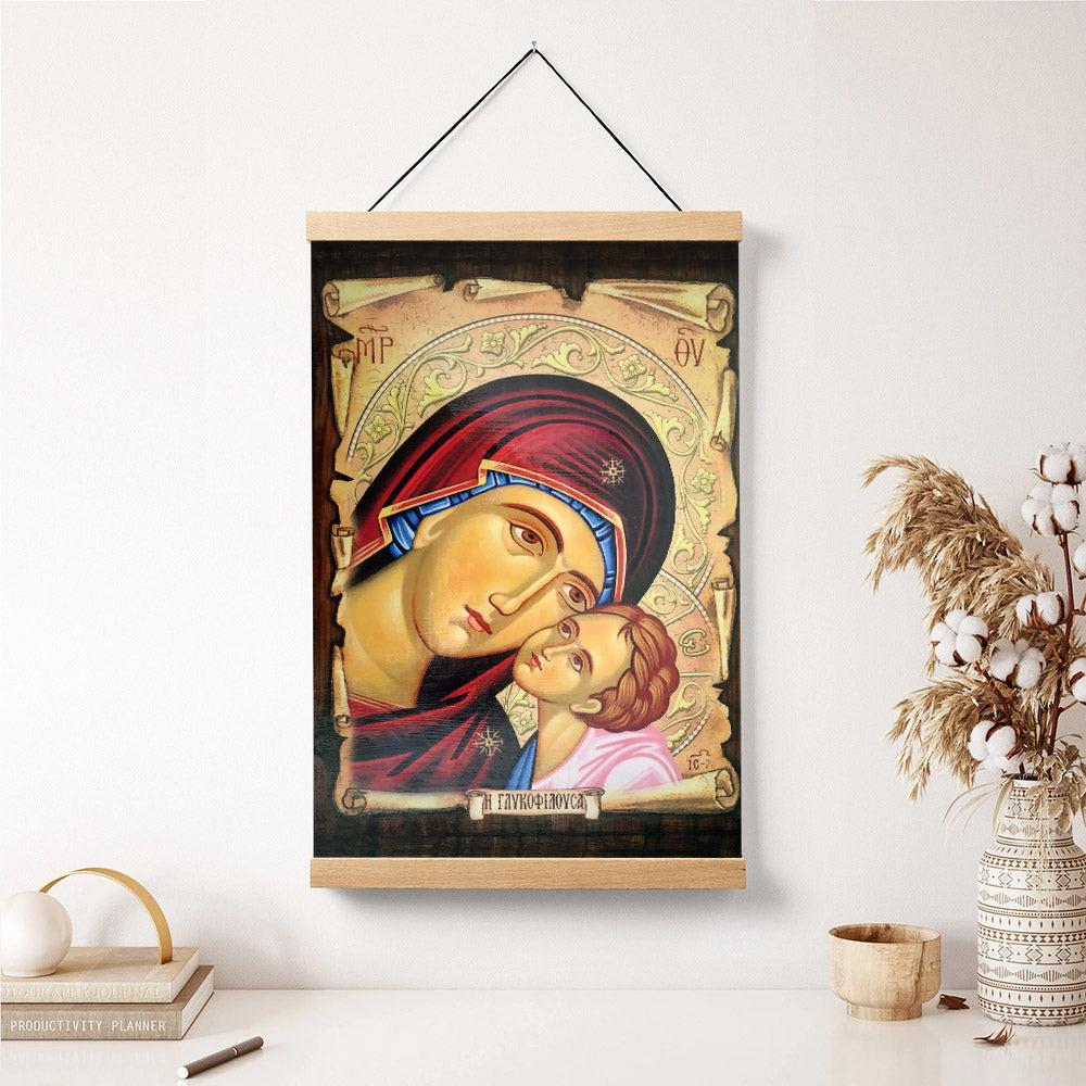 Virgin Mary Hanging Canvas Wall Art - Catholic Hanging Canvas Wall Art - Religious Gift - Christian Wall Art Decor
