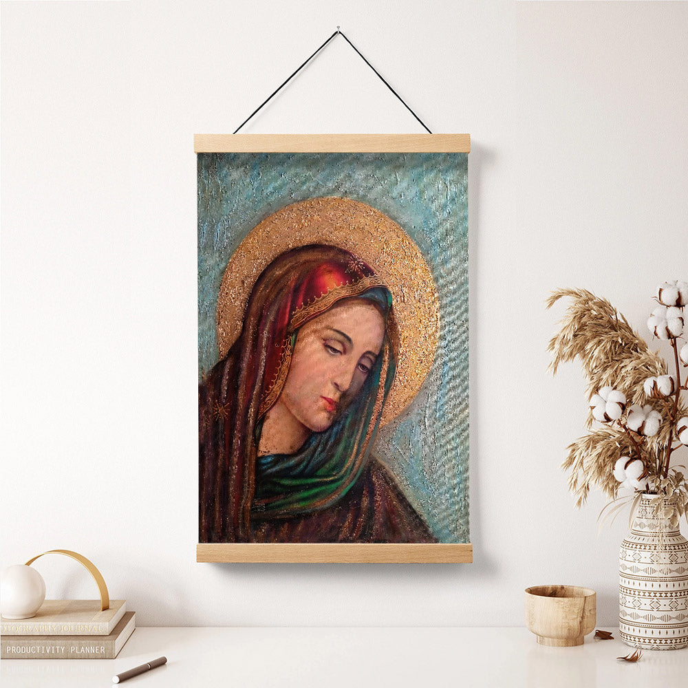 Virgin Mary Hanging Canvas Wall Art - Religious Gift - Catholic Hanging Canvas Wall Art - Religious Gift - Christian Wall Art Decor