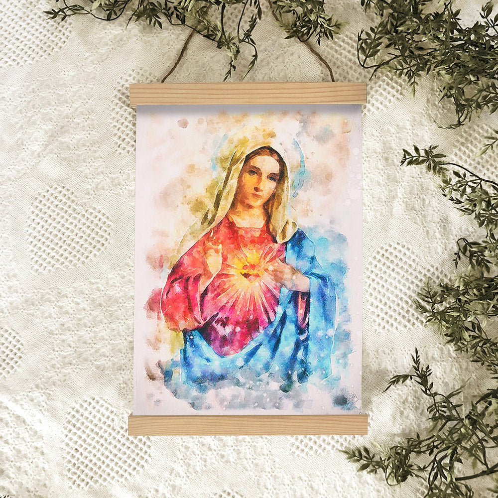 Virgin Mary Hanging Canvas Wall Art 1 - Catholic Hanging Canvas Wall Art - Religious Gift - Christian Wall Art Decor