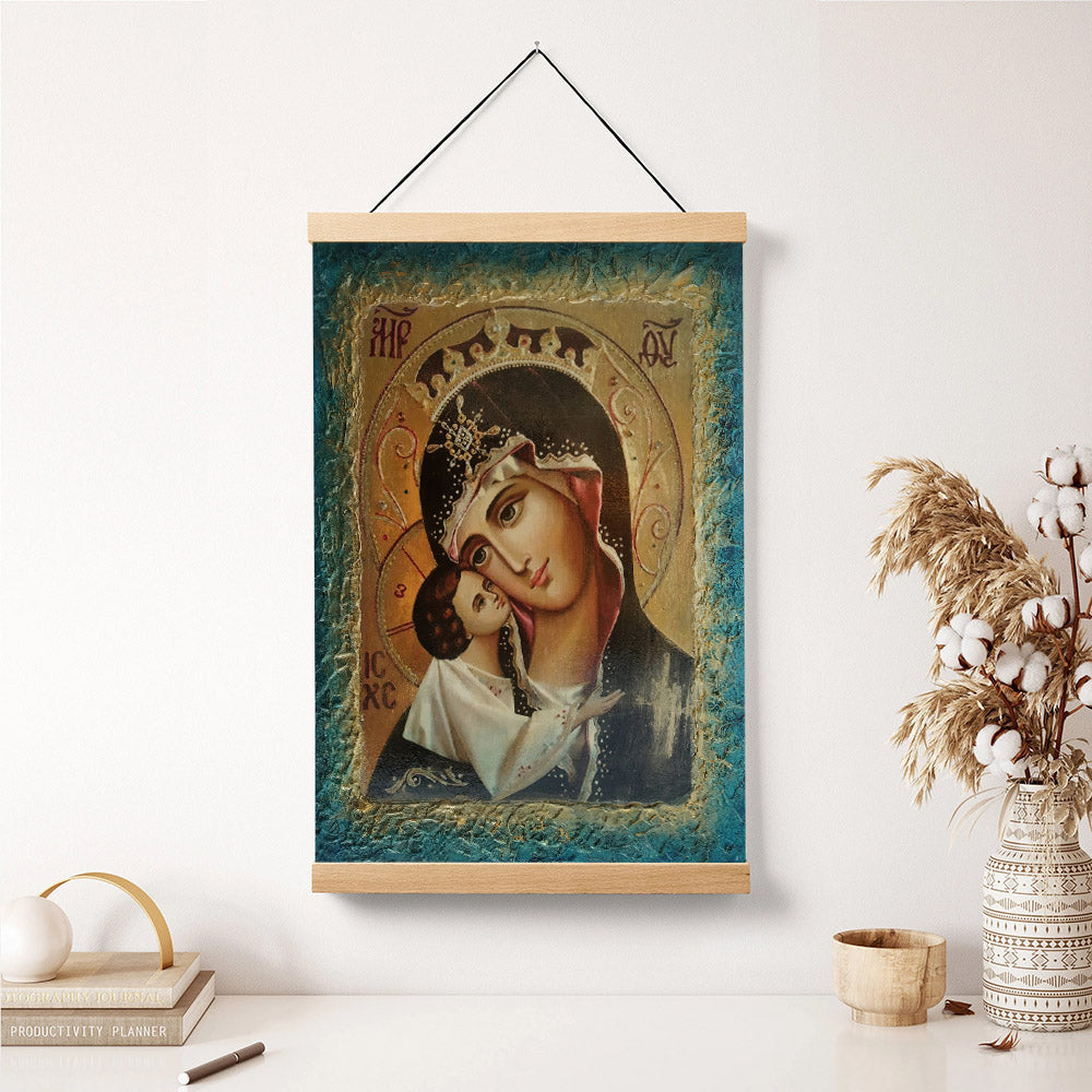 Virgin Mary Jesus Wall Art Canvas - Catholic Canvas Wall Art - Religious Gift - Christian Wall Art Decor