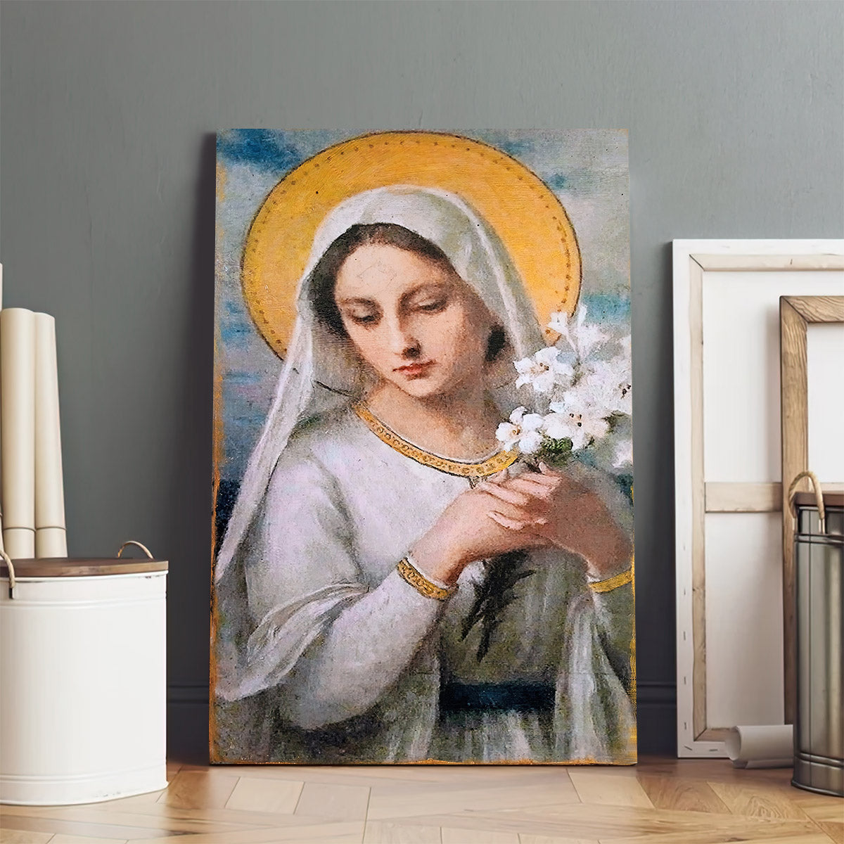 Virgin Mary Madonna Canvas Wall Art - Catholic Canvas Wall Art - Religious Gift - Christian Wall Art Decor