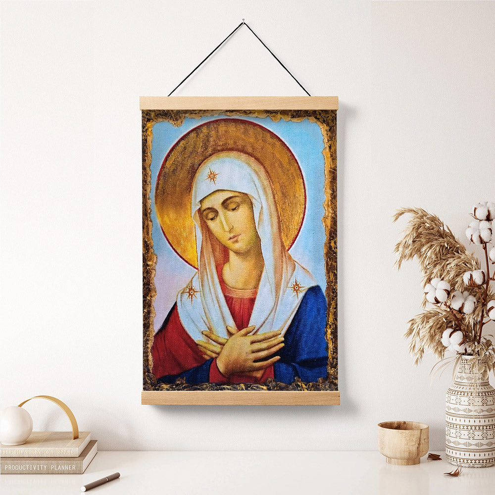 Virgin Mary Madonna Religious Hanging Canvas Wall Art - Catholic Hanging Canvas Wall Art - Religious Gift - Christian Wall Art Decor