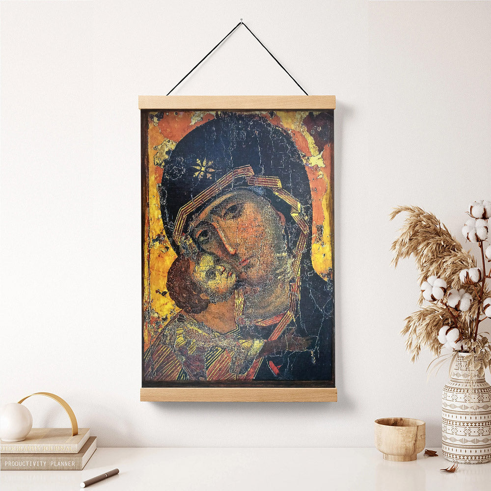 Virgin Mary Mother Of God Our Lady Of Hanging Canvas Wall Art - Catholic Hanging Canvas Wall Art - Religious Gift - Christian Wall Art Decor
