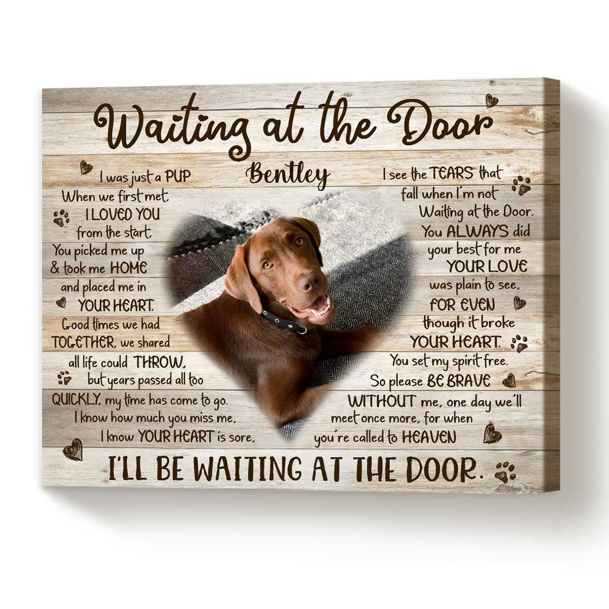 Waiting At The Door Personalized Pet Memorial Canvas Wall Art - Pet Memorial Gifts