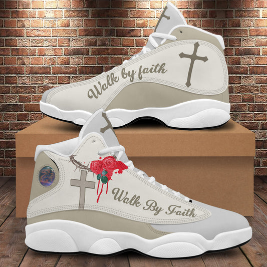 Walk By Faith Jesus Basketball Shoes For Men Women - Christian Shoes - Jesus Shoes - Unisex Basketball Shoes