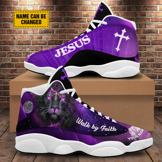 Walk By Faith Jesus Galaxy Basketball Shoes For Men Women - Christian Shoes - Jesus Shoes - Unisex Basketball Shoes