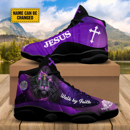 Walk By Faith Jesus Galaxy Basketball Shoes For Men Women - Christian Shoes - Jesus Shoes - Unisex Basketball Shoes