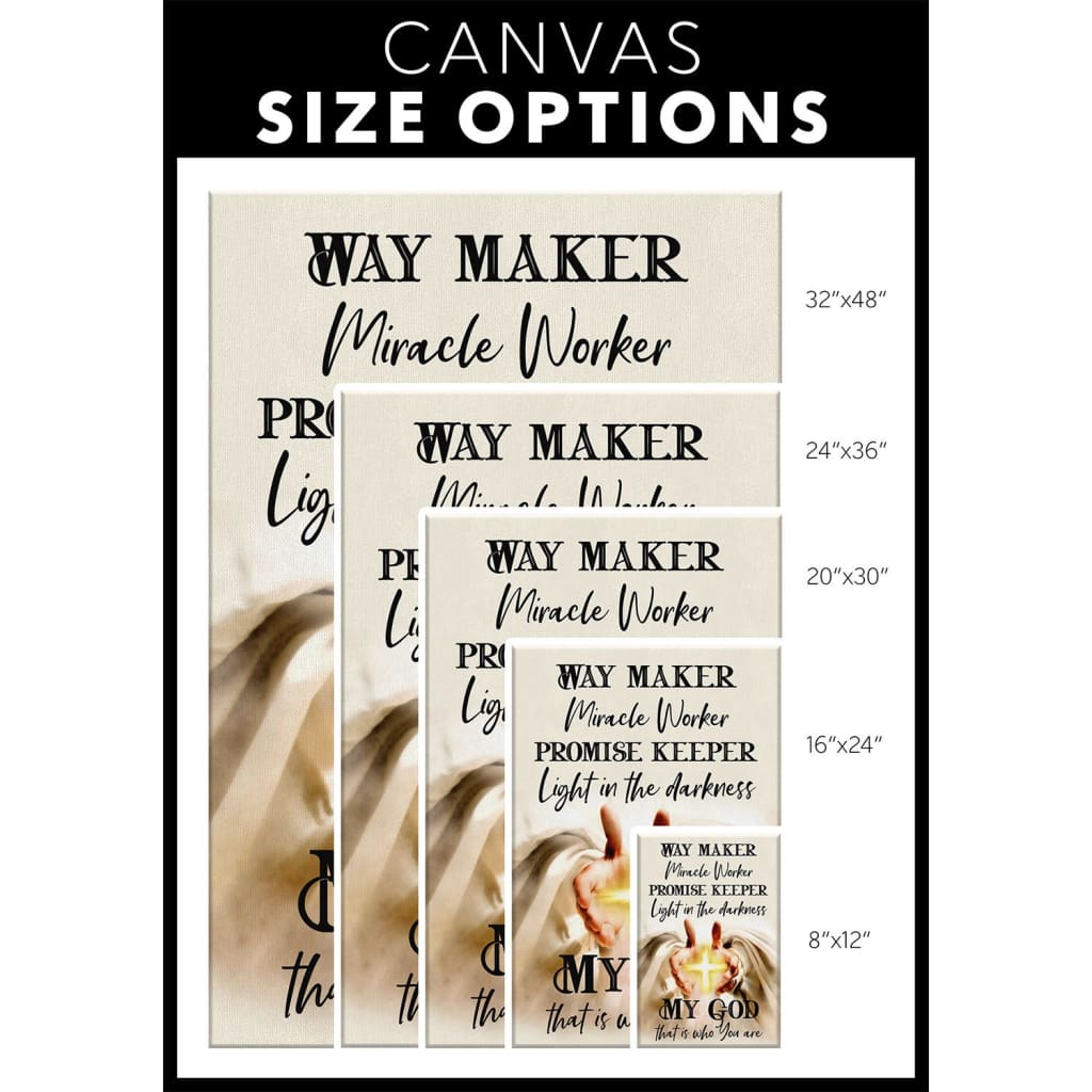 Way Maker Canvas Wall Art - Christian Canvas Prints - Bible Verse Canvas