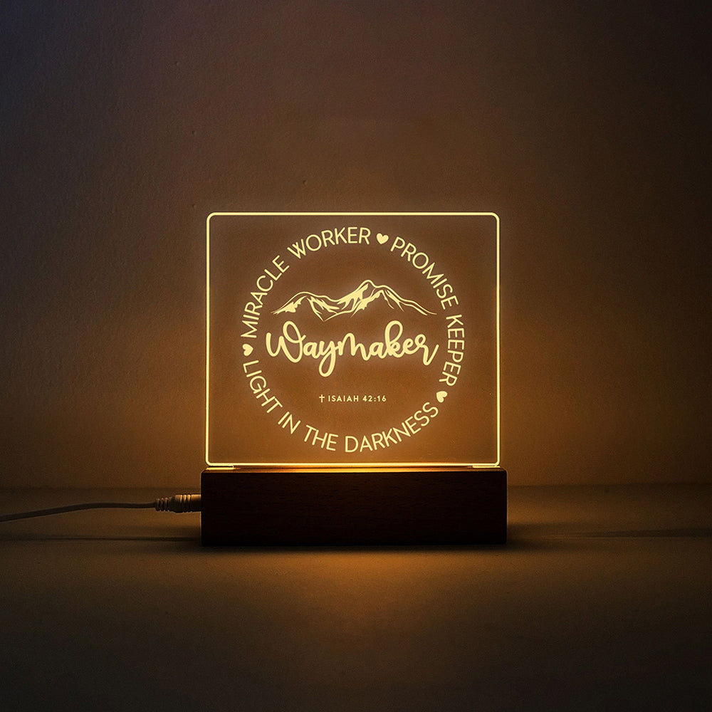 Way Maker Led Night Light - Bible Verse Led Light - Christian Led Night Light - Christian Gifts