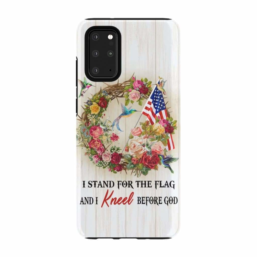 We Kneel At The Cross And Stand For The Flag Christian Phone Case - Inspirational Bible Scripture iPhone Cases