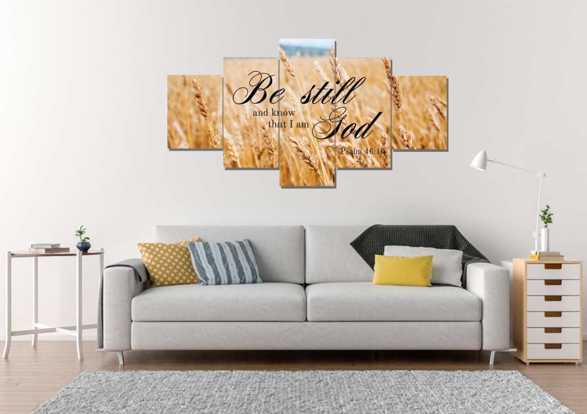 Wheat Fields & Be Still Canvas - Christian Canvas Wall Art