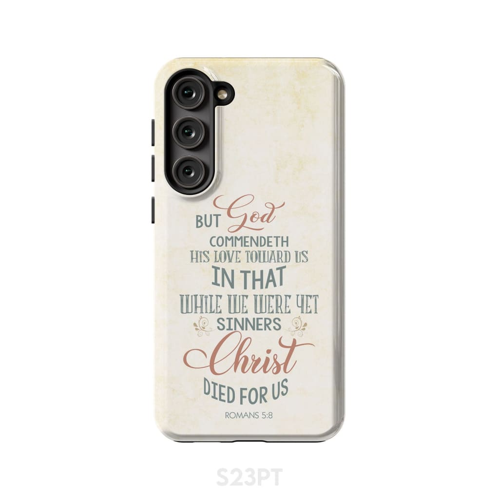 While We Were Yet Sinners Romans 58 Bible Verse Phone Case - Scripture Phone Cases - Iphone Cases Christian