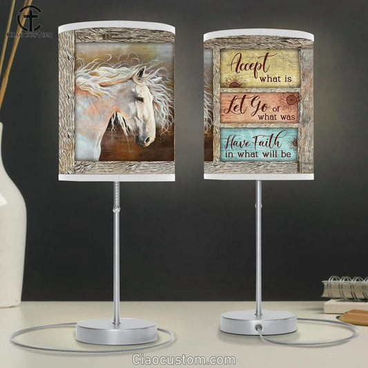 White Horse Have Faith In What Will Be Table Lamp Art - Bible Verse Lamp Art - Room Decor Christian
