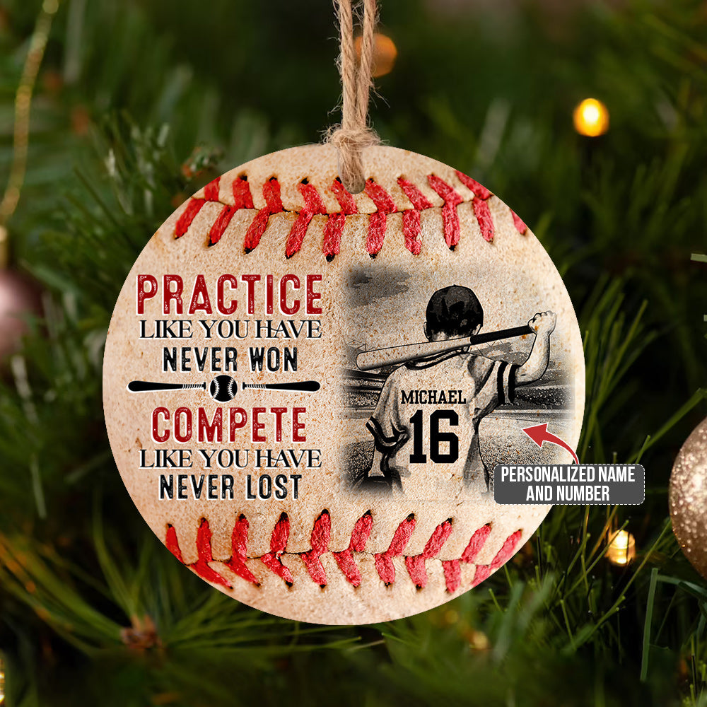 Win Or Lose Baseball Boy Personalized Ceramic Circle Ornament - Decorative Ornament - Christmas Ornament