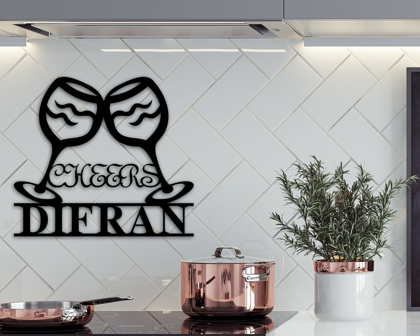 Wine Sign Wine Metal Word Farmhouse Decor Kitchen Decor Housewarming Gift Metal Word Wall Art Realtor Closing Gift Custom Wine Lover