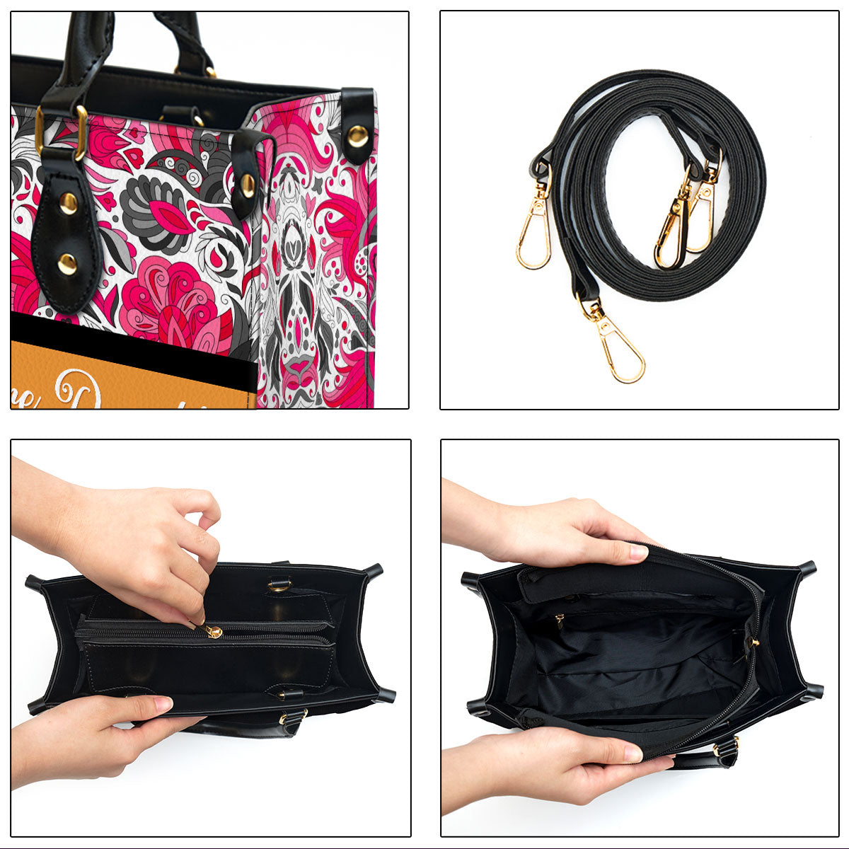 With God All Things Are Possible Leather Bag - Personalized Leather Bag With Handle for Christian Women