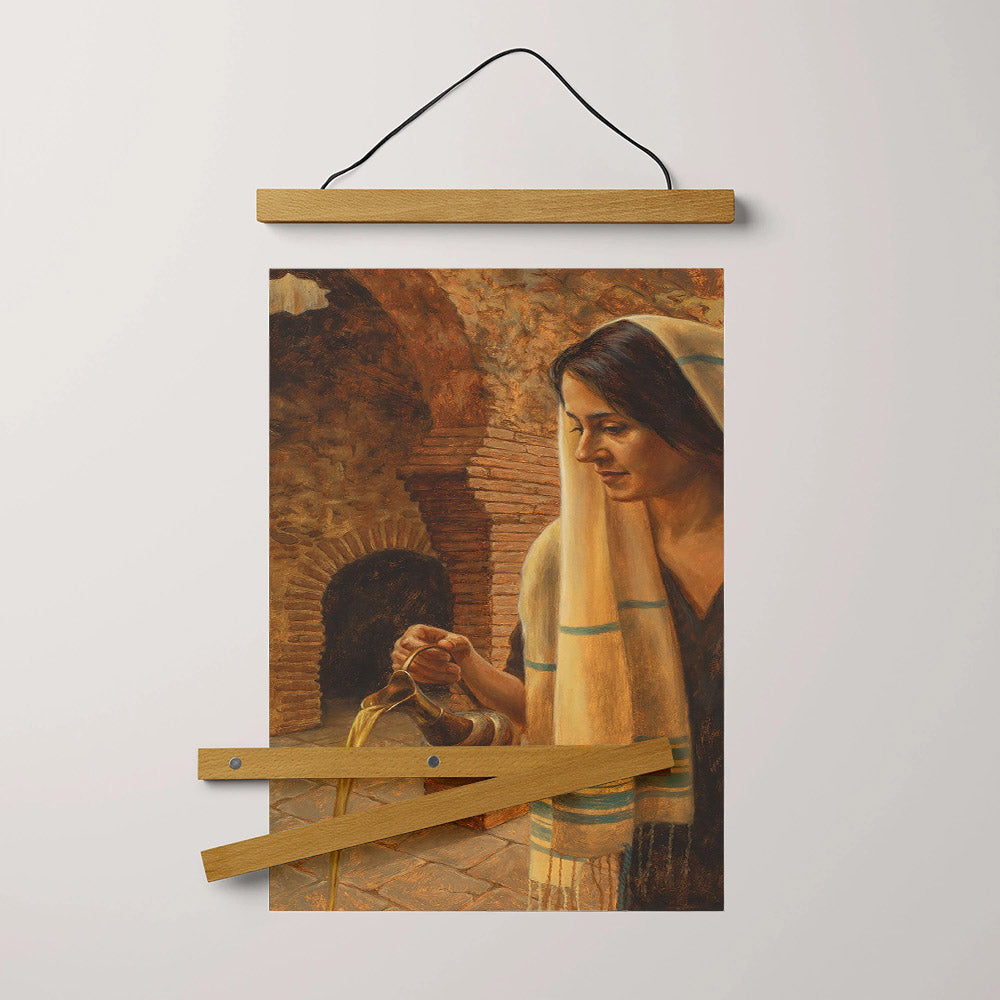 With Oil I Anoint Thee Hanging Canvas Wall Art - Christan Wall Decor - Religious Canvas
