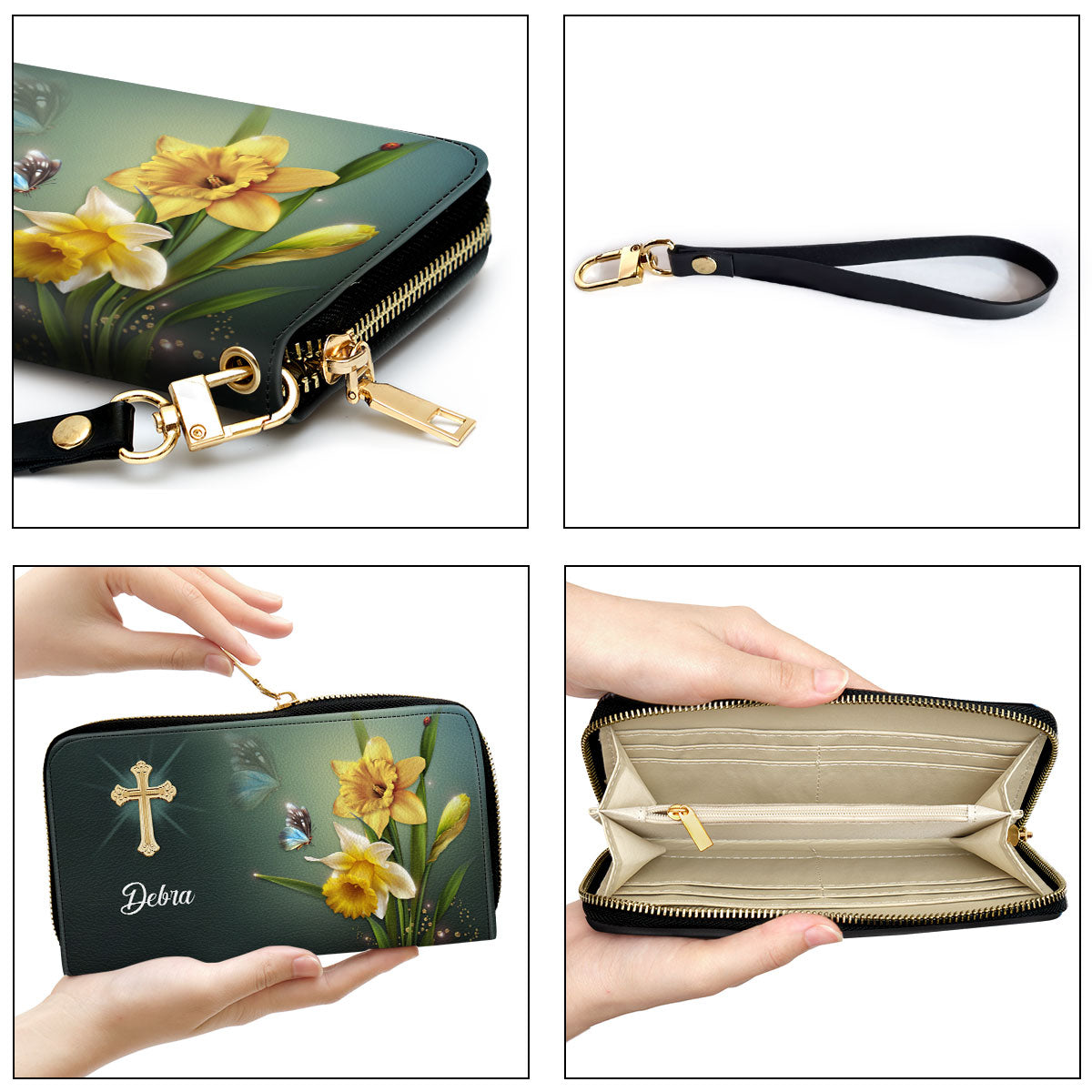 With Wristlet Strap Handle Romans 828 Gift Ideas For Religious Women Clutch Purse For Women - Personalized Name - Christian Gifts For Women