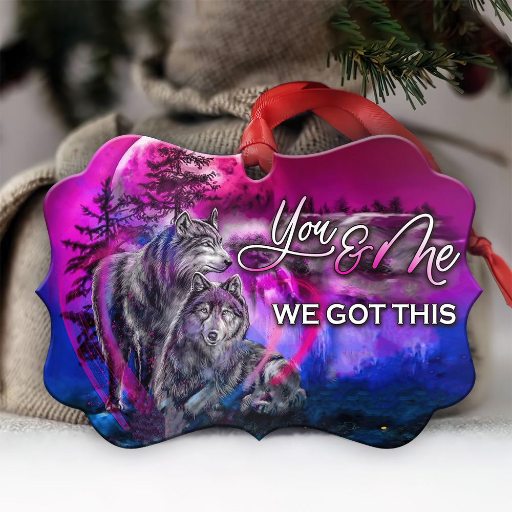 Wolf Couple Metal Ornament - Christmas Ornament - Christmas Gift