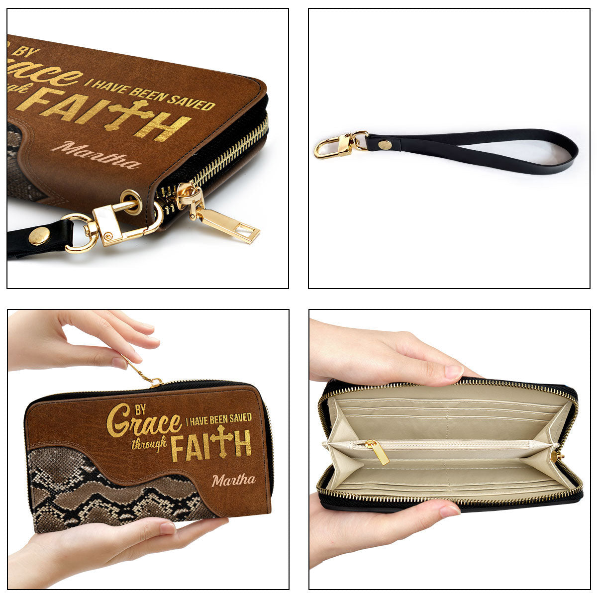 Women Clutch Purse - By Grace I Have Been Saved Though Faith - Unique Personalized Clutch Purse
