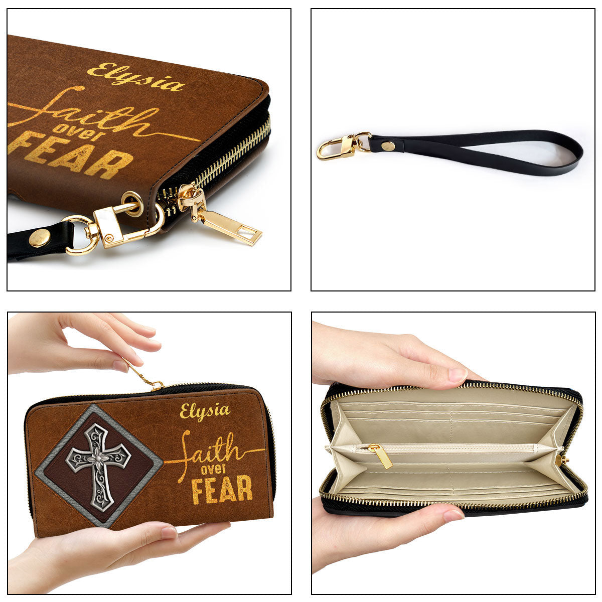 Women Clutch Purse - Faith Over Fear - Unique Personalized Christian Clutch Purse