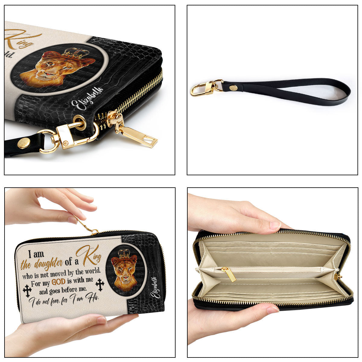 Women Clutch Purse - For My God Is With Me And Goes Before Me - Unique Personalized Cross Clutch Purse