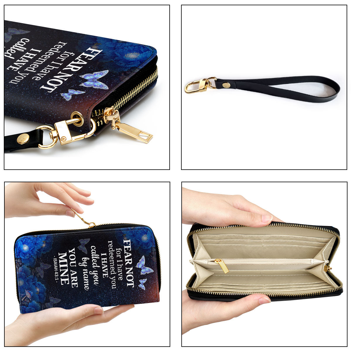 Women Clutch Purse - I Have Called You By Name Isaiah 431 Christian Gift Ideas For Religious Women Personalized Zippered Leather Clutch Purse