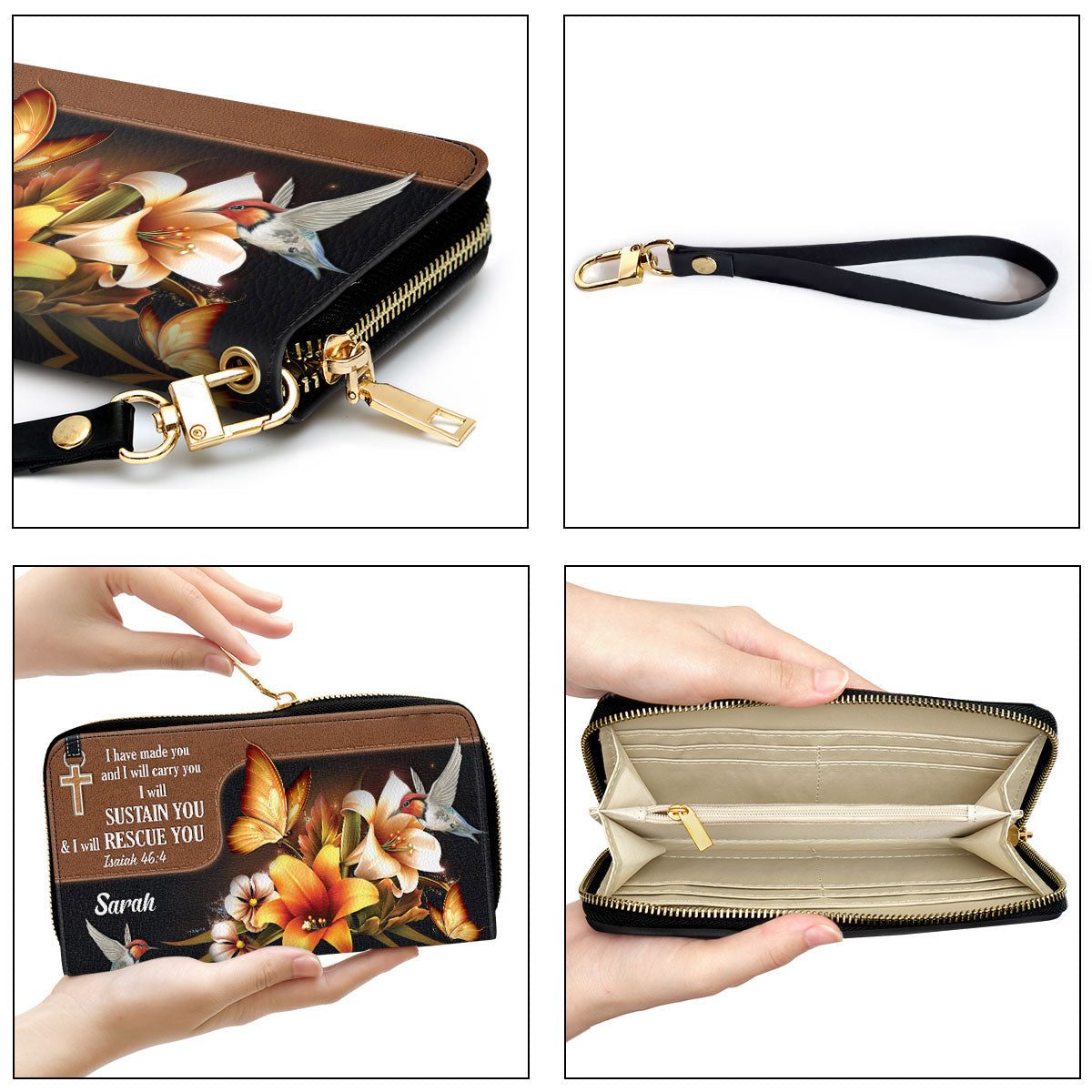 Women Clutch Purse - I Will Sustain You And I Will Rescue You - Pretty Personalized Butterfly Clutch Purse