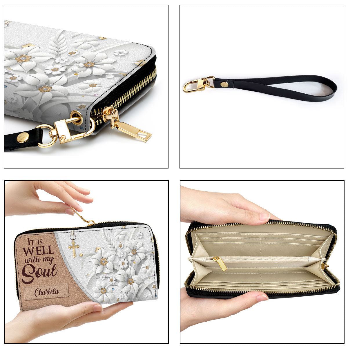 Women Clutch Purse - It Is Well With My Soul - Special Personalized Butterfly Clutch Purse