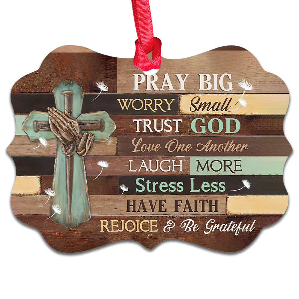 Wooden Style Have Faith Metal Ornament - Christmas Ornament - Christmas Gift