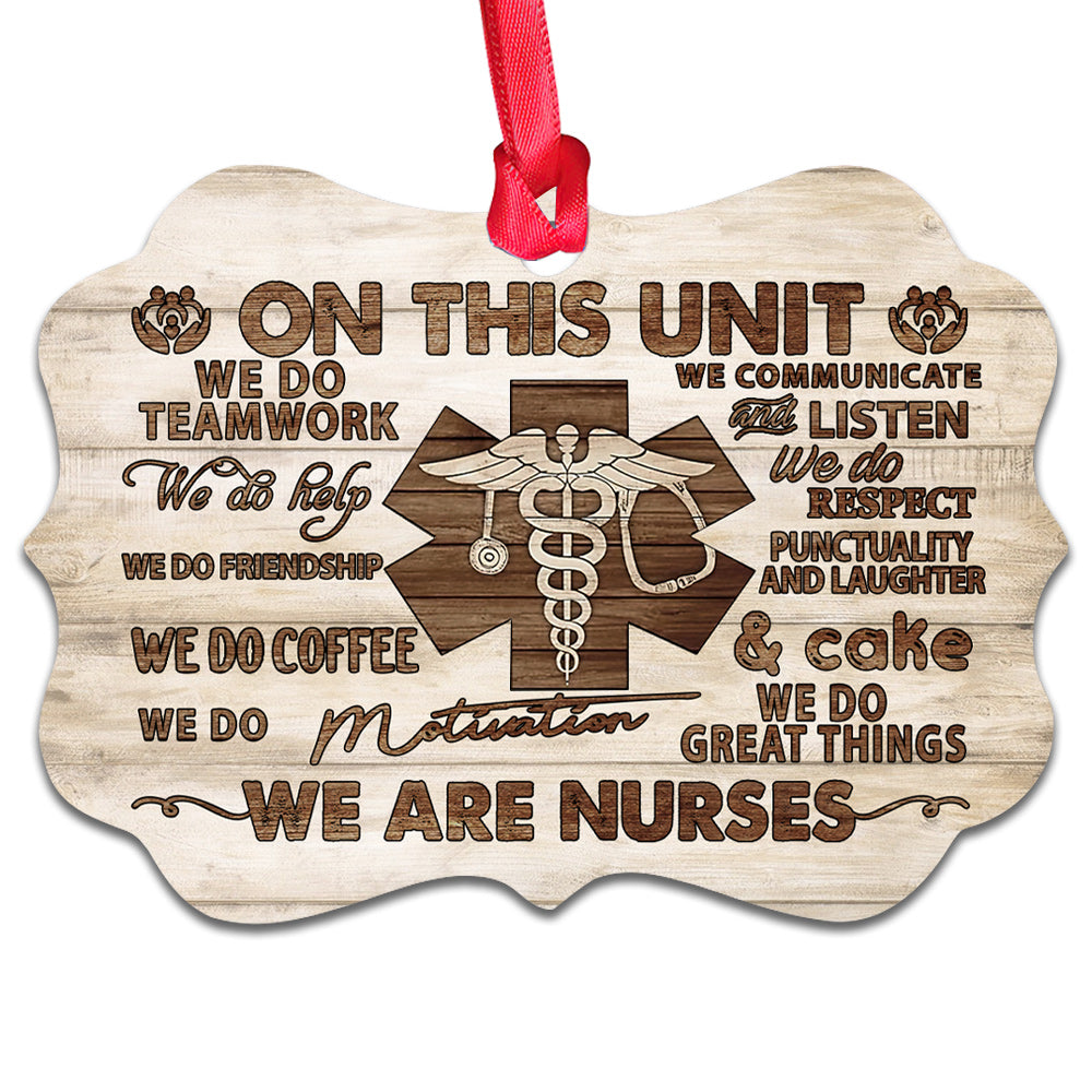 Wooden Style We Are Nurses Metal Ornament - Christmas Ornament - Christmas Gift
