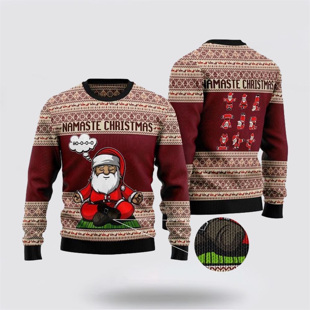 Yoga Santa Clause Ugly Christmas Sweater For Men And Women, Best Gift For Christmas, The Beautiful Winter Christmas Outfit