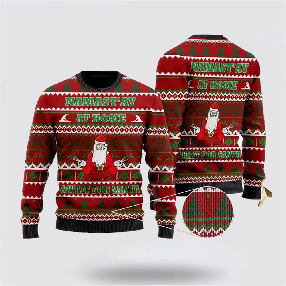 Yoga With Santa Claus Ugly Christmas Sweater For Men And Women, Best Gift For Christmas, The Beautiful Winter Christmas Outfit