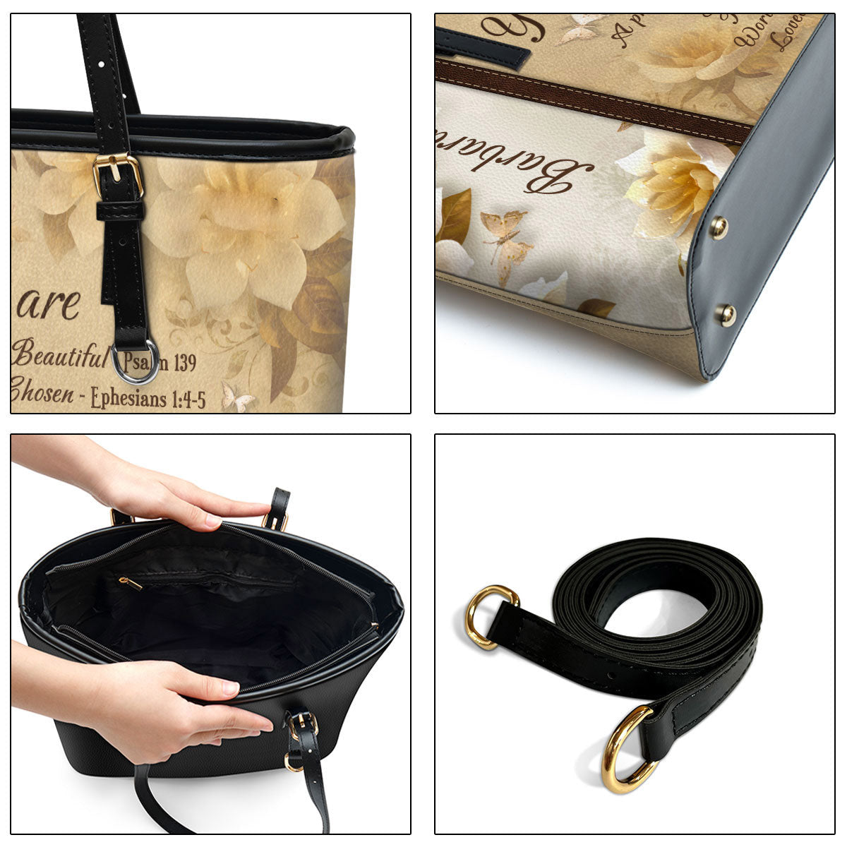 You Are Loved Forever Personalized Large Pu Leather Tote Bag For Women - Mom Gifts For Mothers Day