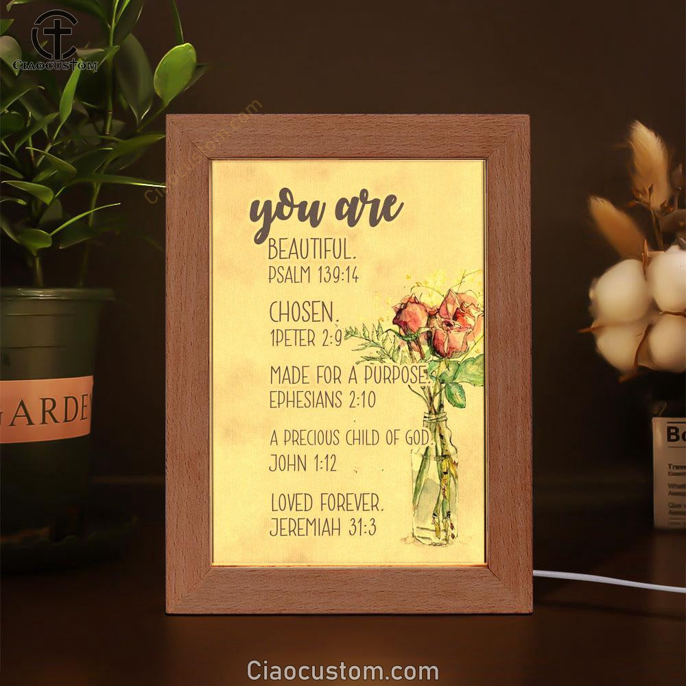 You Are Who God Says You Are Bible Verse Wooden Lamp Art - Bible Verse Wooden Lamp - Scripture Night Light