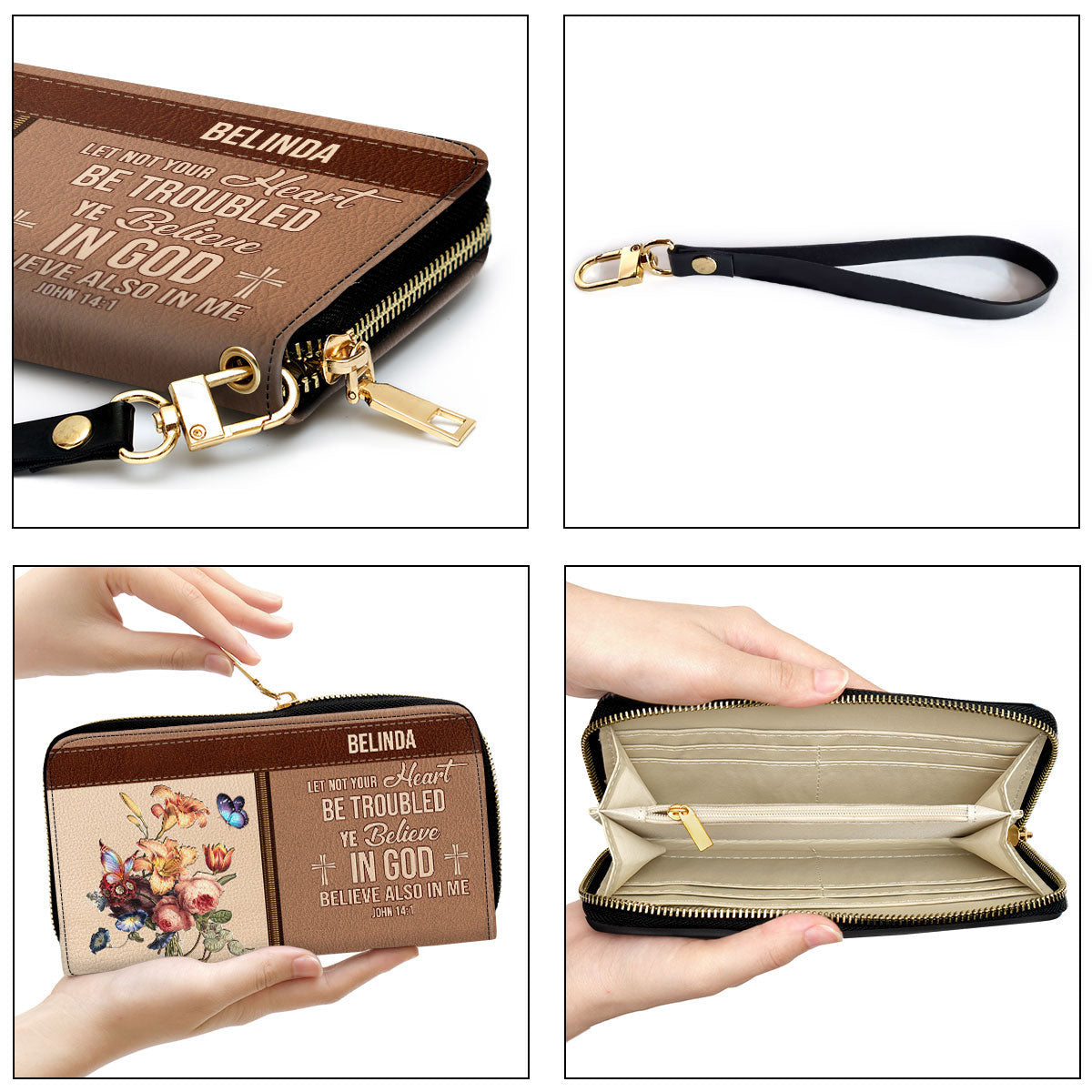 You Believe In God Awesome Flower Clutch Purse For Women - Personalized Name - Christian Gifts For Women