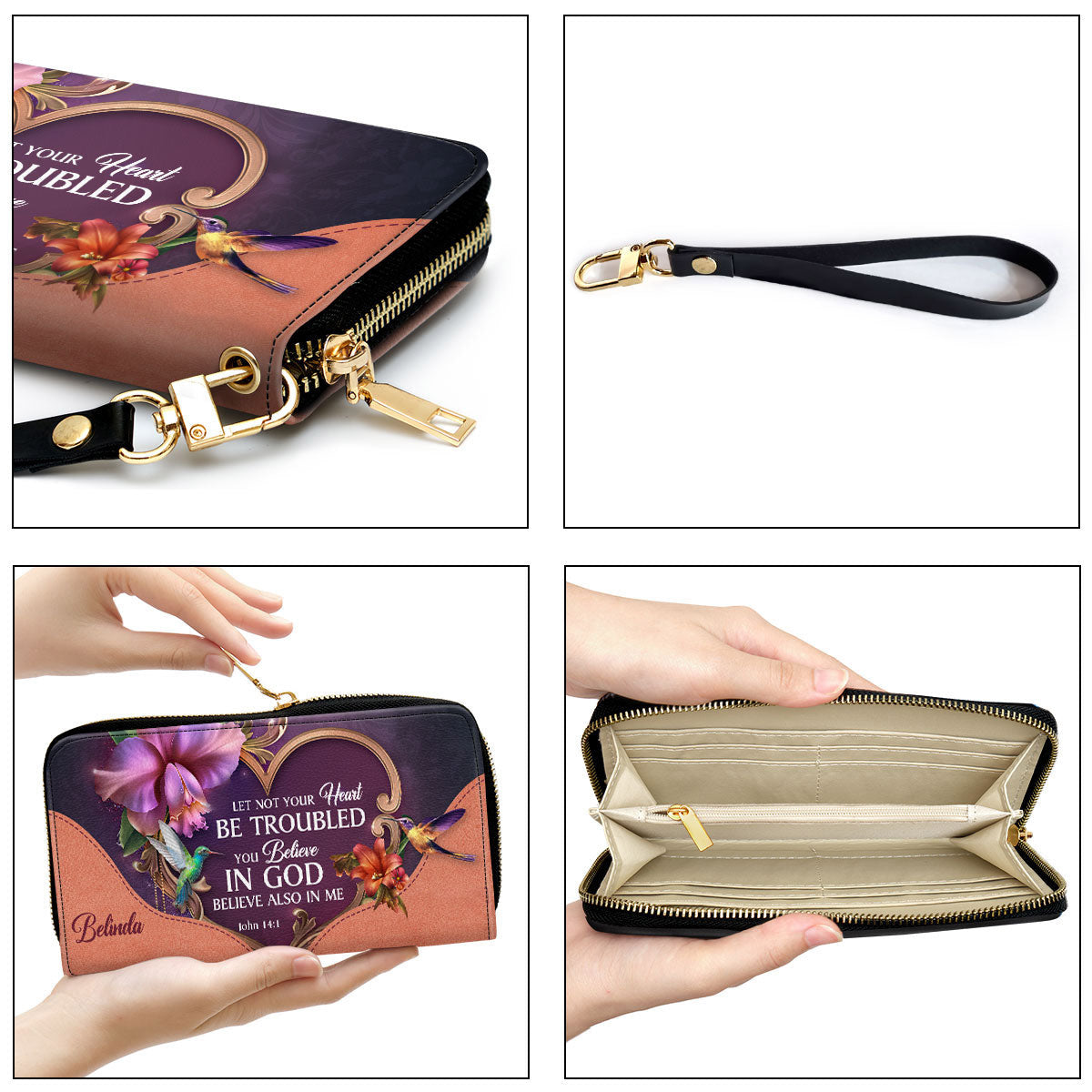 You Believe In God Beautiful Clutch Purse For Women - Personalized Name - Christian Gifts For Women