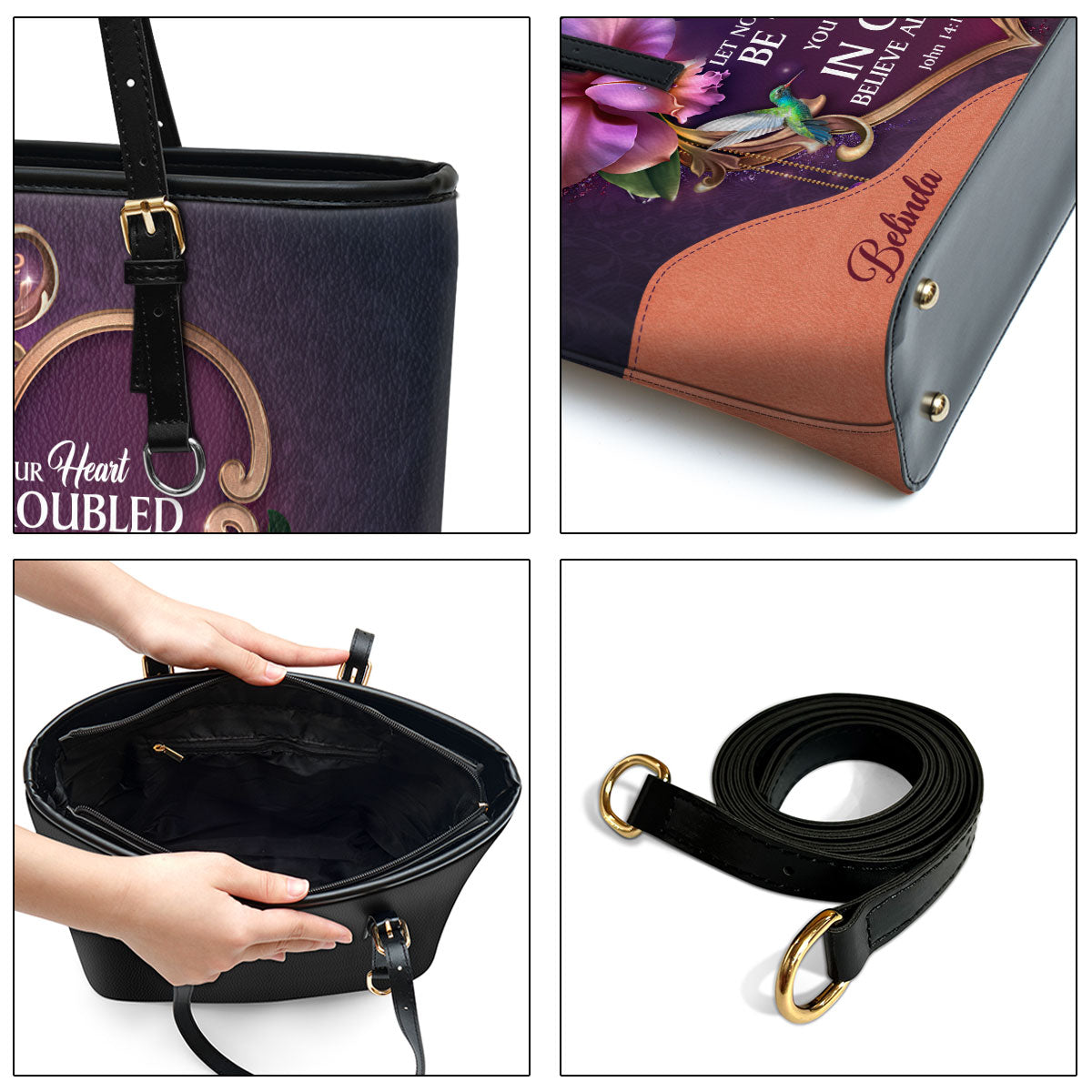 You Believe In God Personalized Large Pu Leather Tote Bag For Women - Mom Gifts For Mothers Day