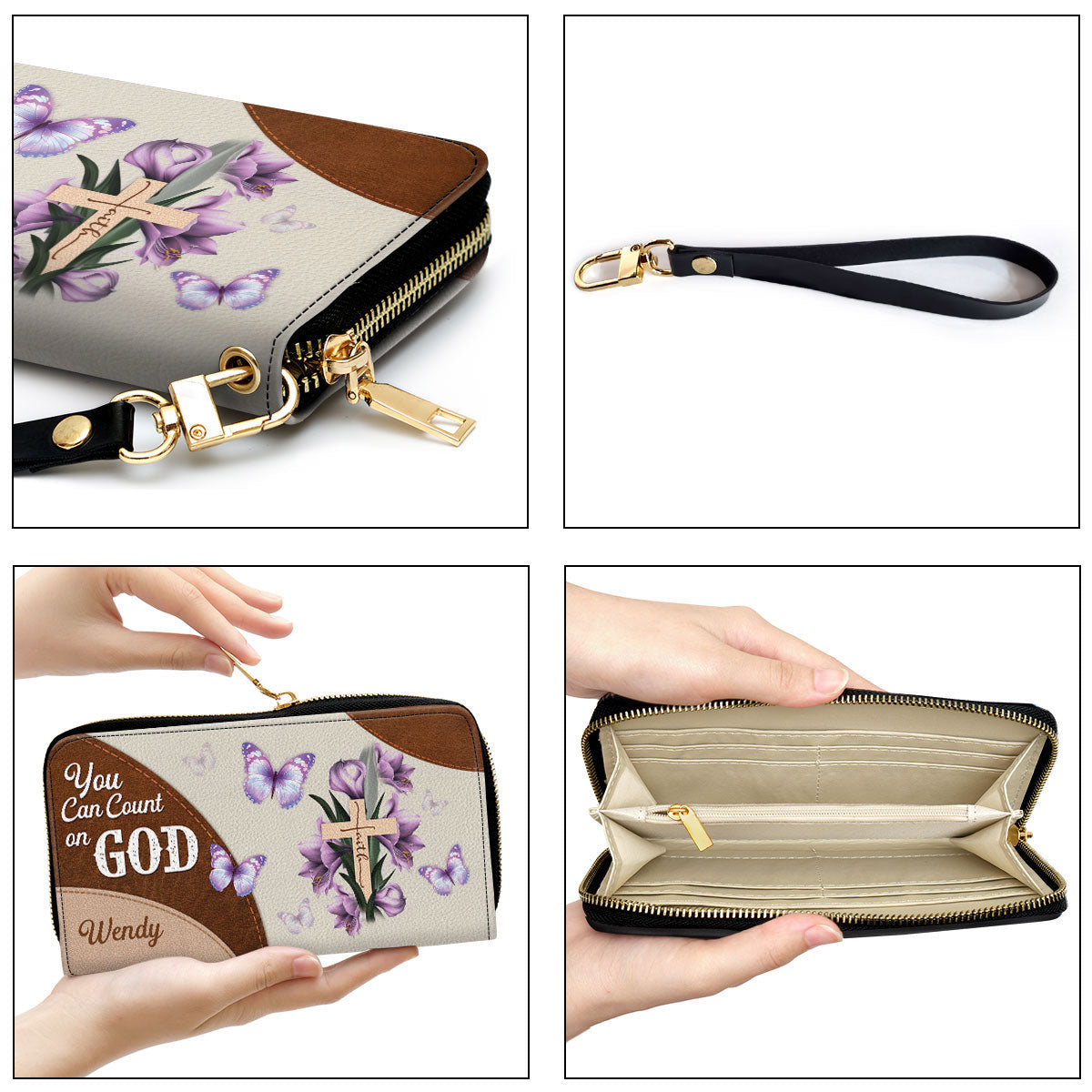 You Can Count On God Awesome Clutch Purse For Women - Personalized Name - Christian Gifts For Women