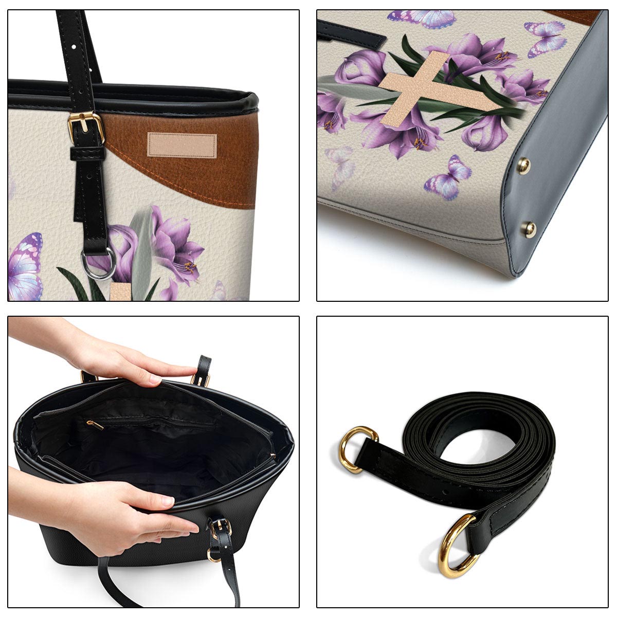 You Can Count On God Personalized Pu Leather Tote Bag For Women - Mom Gifts For Mothers Day