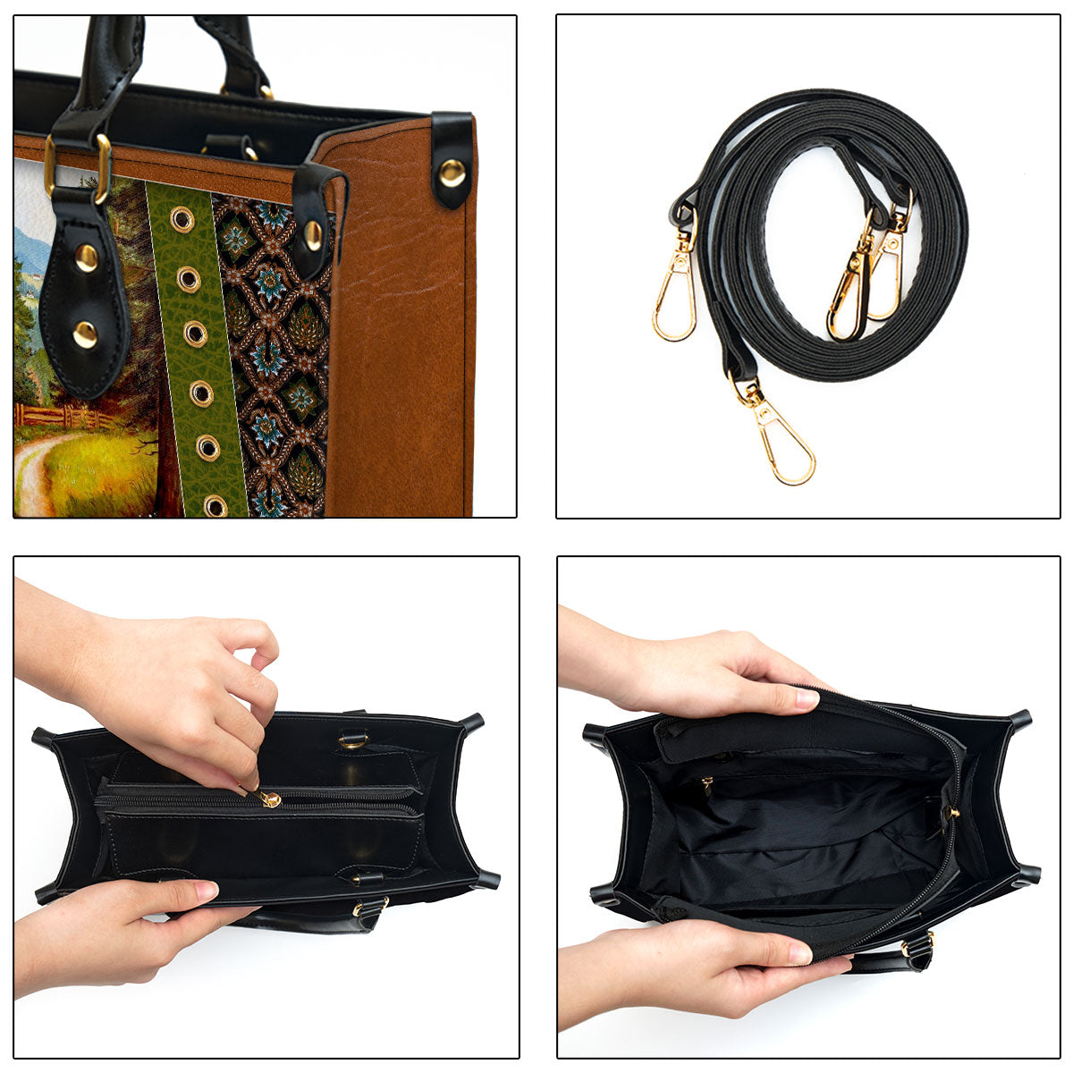 You Make Known To Me The Path Of Life Personalized Lion Leather Bag - Women Pu Leather Bag - Christian Gifts For Women