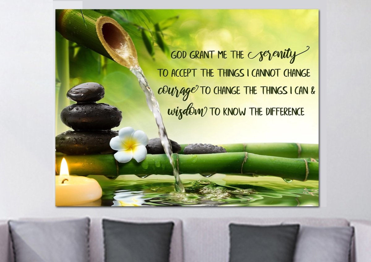 Zen Serenity Prayer & Serenity Prayer Wall Art - Christian Canvas Wall Art
