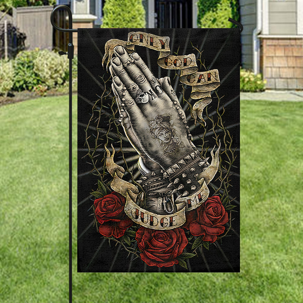Only God Can Judge Me Flag - Christian's Flag - Jesus Garden Flag - Garden Flag - Decorative Flags - Christian Gift - Ciaocustom