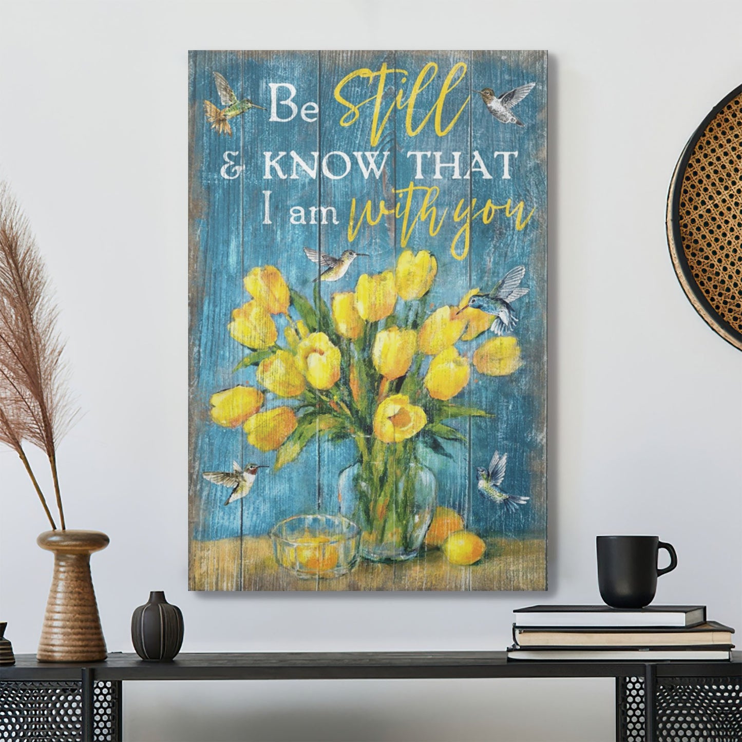 Christian Canvas Wall Art - Jesus - Be Still And Know That I Am With You 3 Canvas - Bible Verse Canvas - Ciaocustom