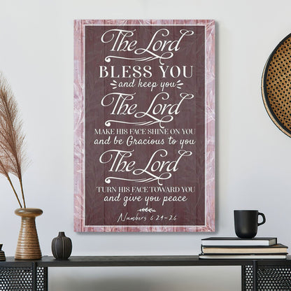 Bible Verse Canvas - The Lord Bless You And Keep You Numbers 624-26 Niv Canvas - Jesus Christ Poster - Ciaocustom