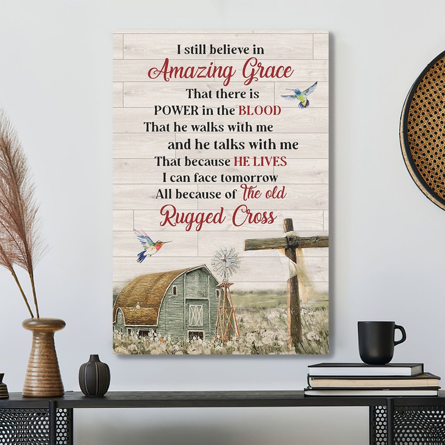 Christian Canvas Art - There Is Power In The Blood - Special Cross Christian Canvas - Scripture Canvas - Ciaocustom