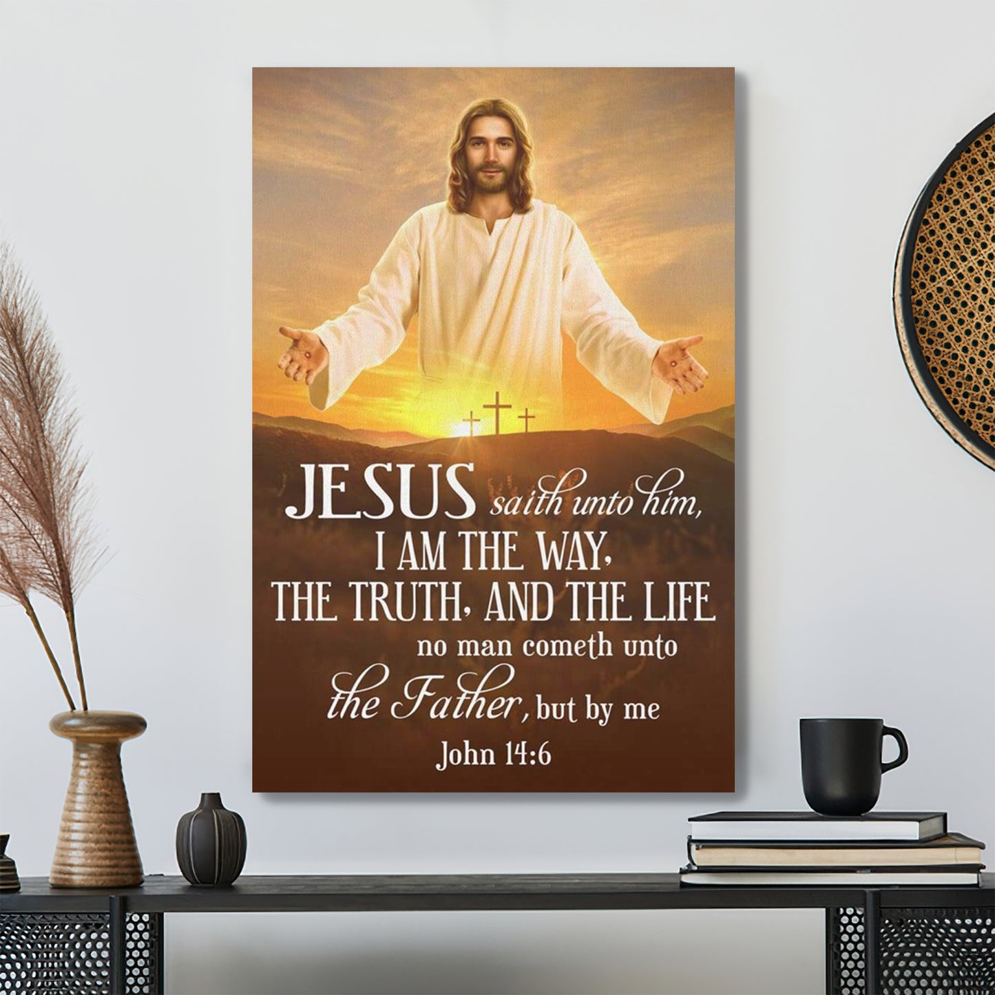 Bible Verse Canvas - I Am The Way The Truth And The Life John 14:6 Canvas - Scripture Canvas Wall Art - Ciaocustom