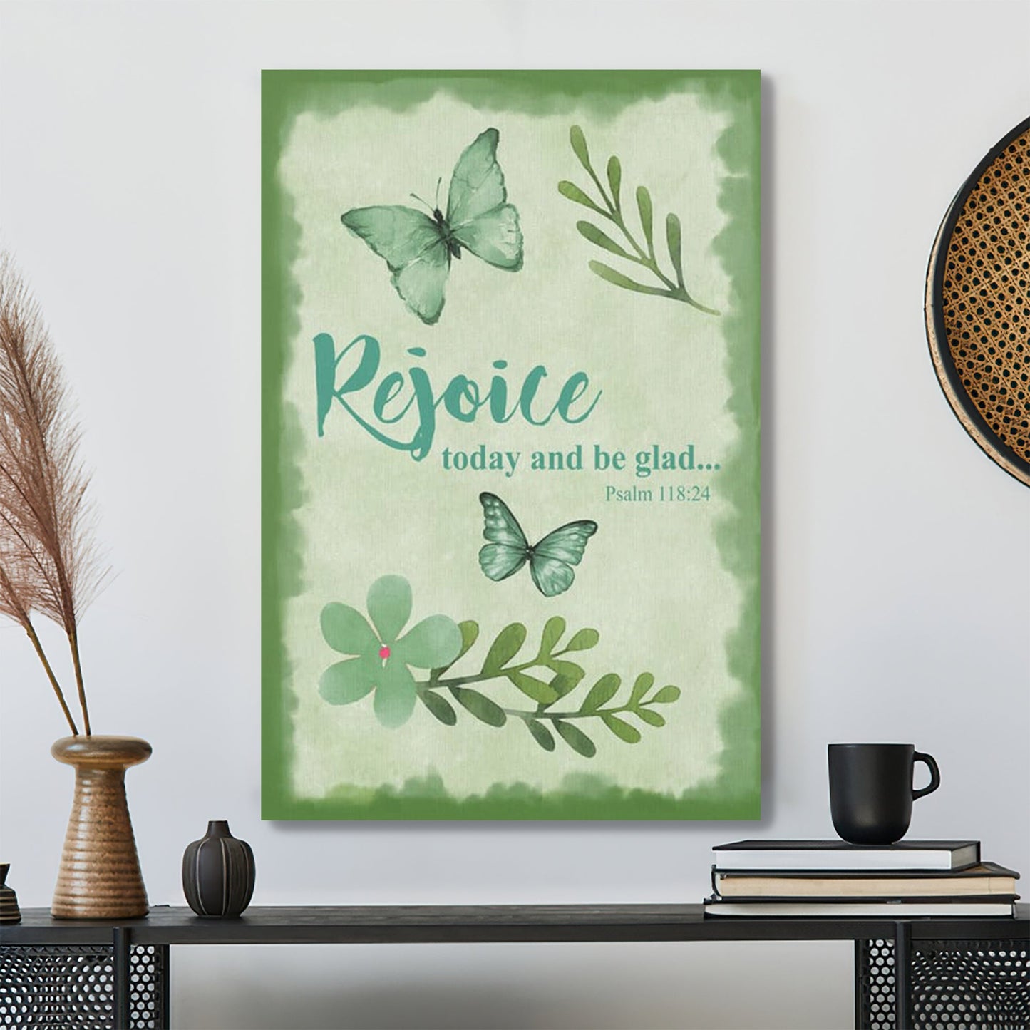 Bible Verse Canvas - Psalm 11814 Rejoice Today And Be Glad Canvas Wall Art - Scripture Canvas Wall Art - Ciaocustom